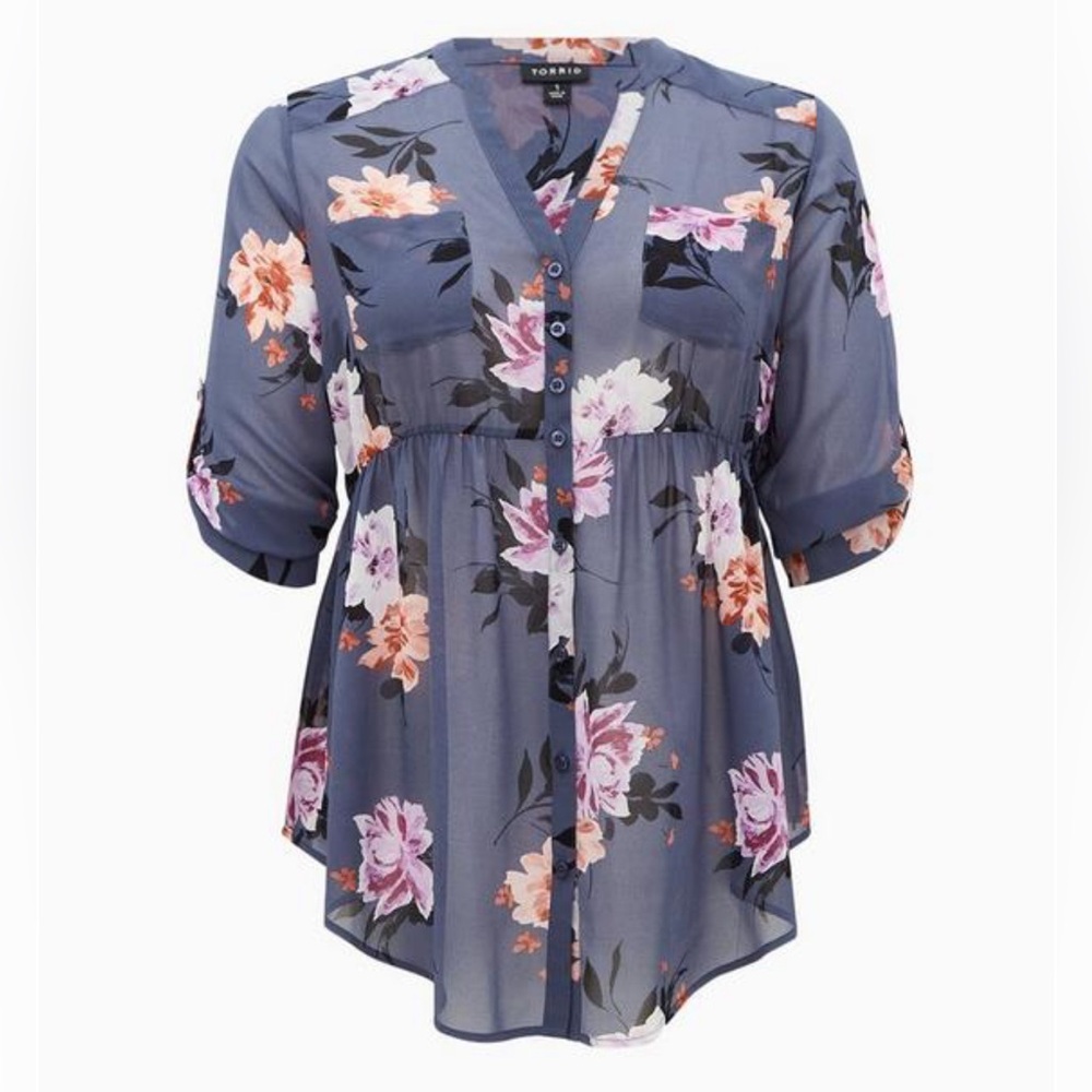 Emma Babydoll Chiffon Tunic Blouse